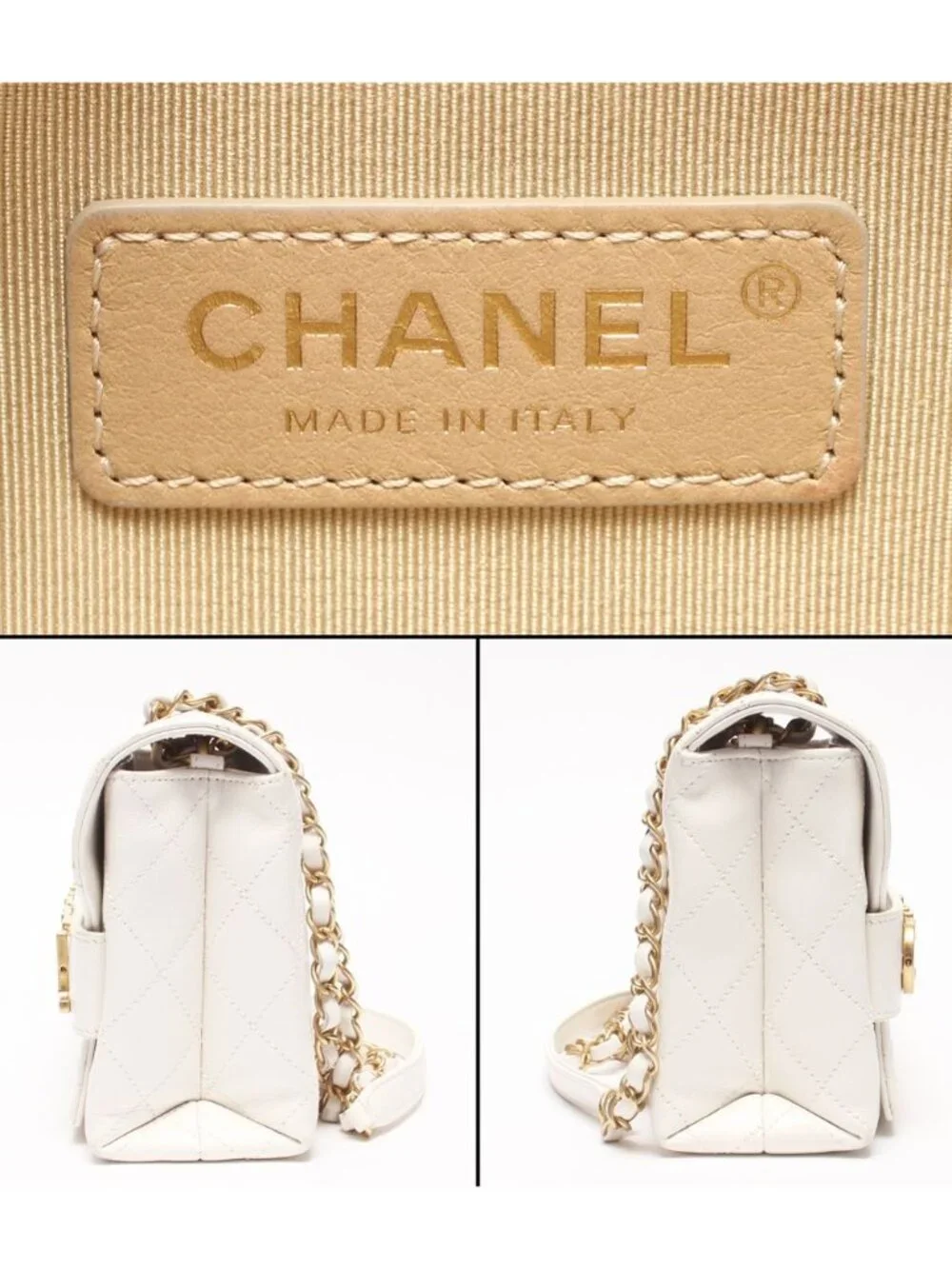 Chanel Chain Shoulder Bag Crossbody Gold Single Flap Double Quilted